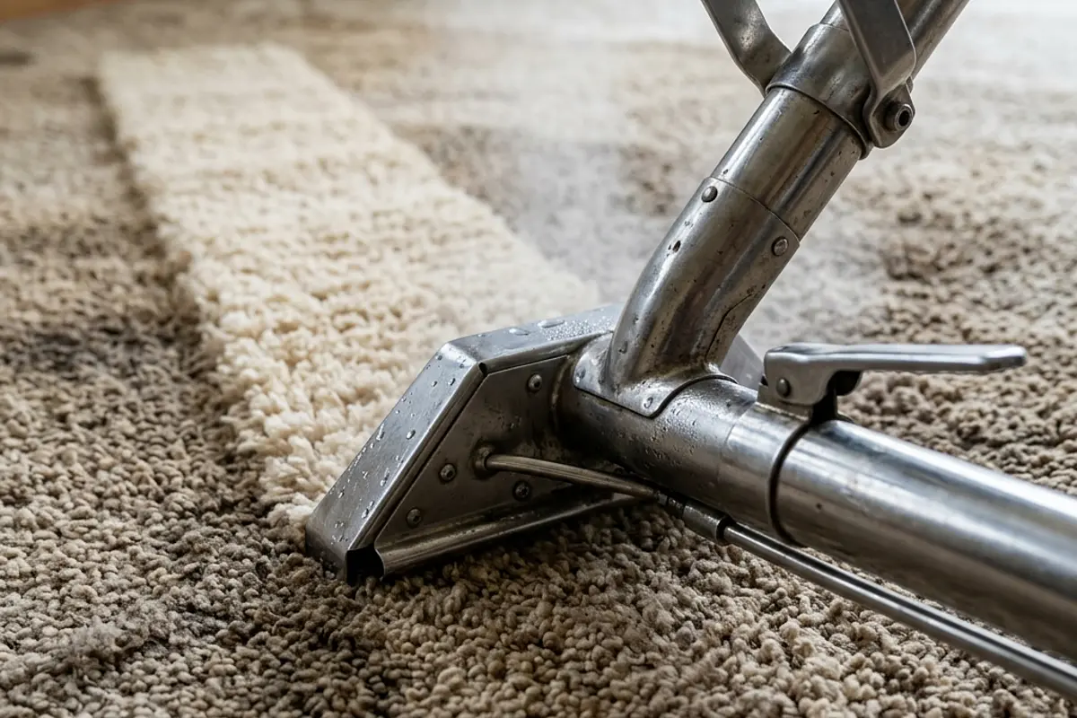Carpet steam cleaning crew working in Sunshine