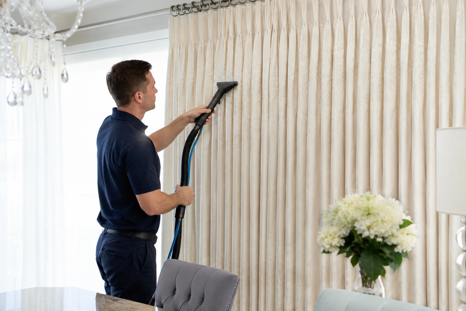 Curtain Cleaning crew working in Sunshine